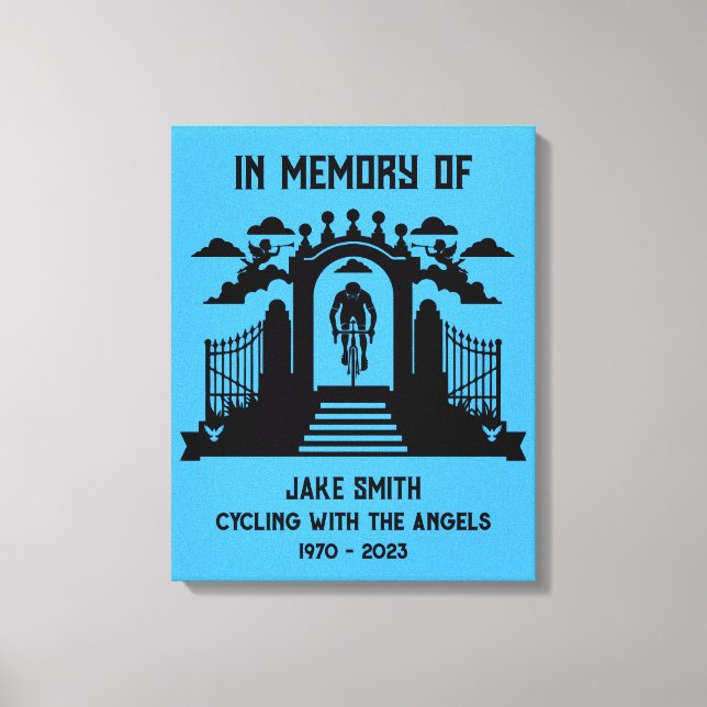 Till minne av en cyklist begravning canvastryck (Framsida)