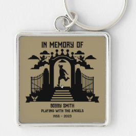 Till minne av en golferbegravning fyrkantig silverfärgad nyckelring