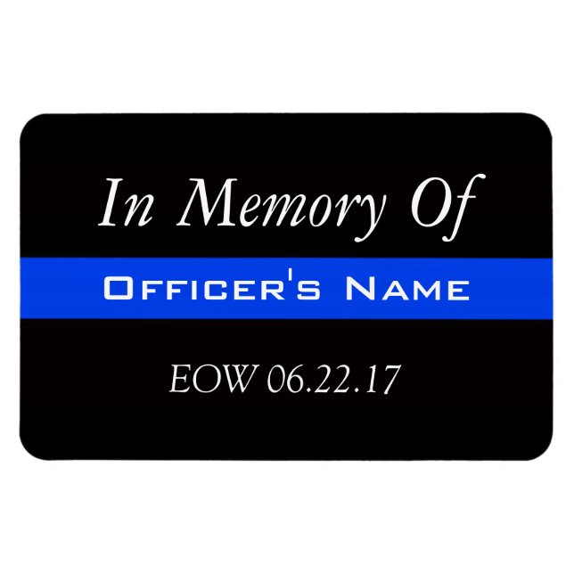 TILL MINNE AV FALLEN POLIS THIN BLUE LINE MAGNET (Horisontell)