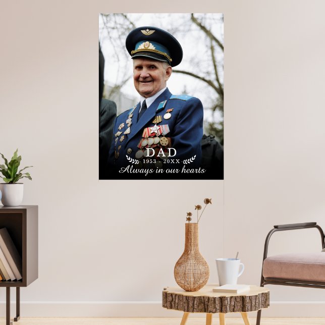 Till minne av | Foto minnesstund begravning Poster (Vardagsrum 3)