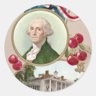 Till minne av George Washington Runt Klistermärke