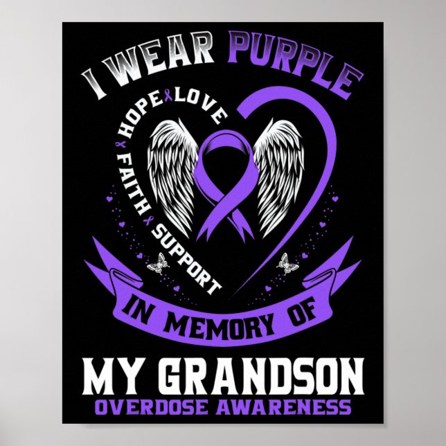 Till minne av Grandson Drug Overdose Awareness Rib Poster (Framsidan)