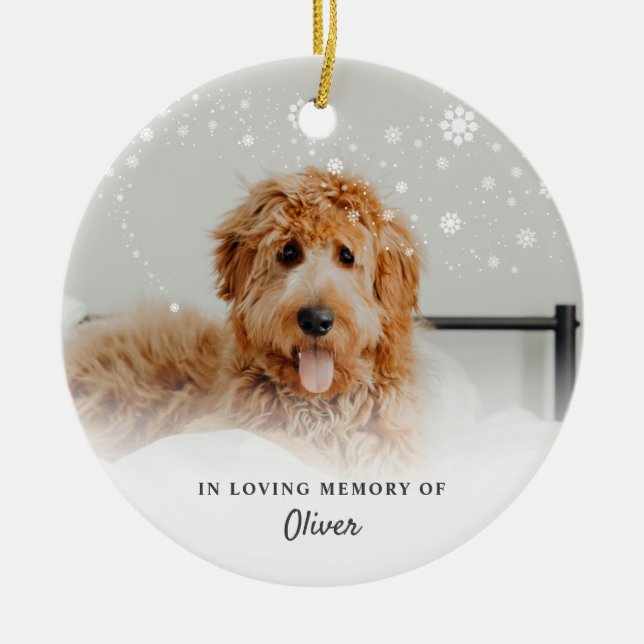 Till minne av hund Katt Foto Keramik Ornament (Framsidan)