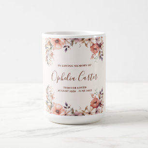 Till minne av kärlek blomster vattenfärg anpassat kaffemugg