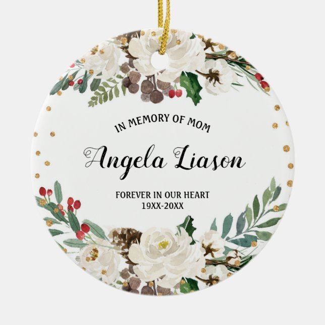 Till minne av Mamma julprydnad Julgransprydnad Keramik (Framsidan)