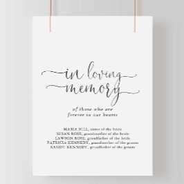 Till minne av med kärlek Fancy Script-skylt Poster