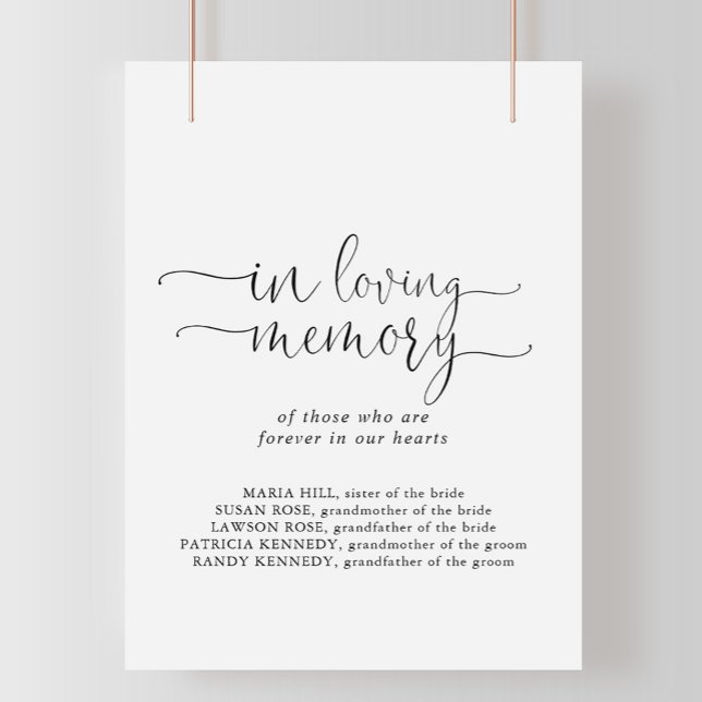 Till minne av med kärlek Fancy Script-skylt Poster (Skapare uppladdad)