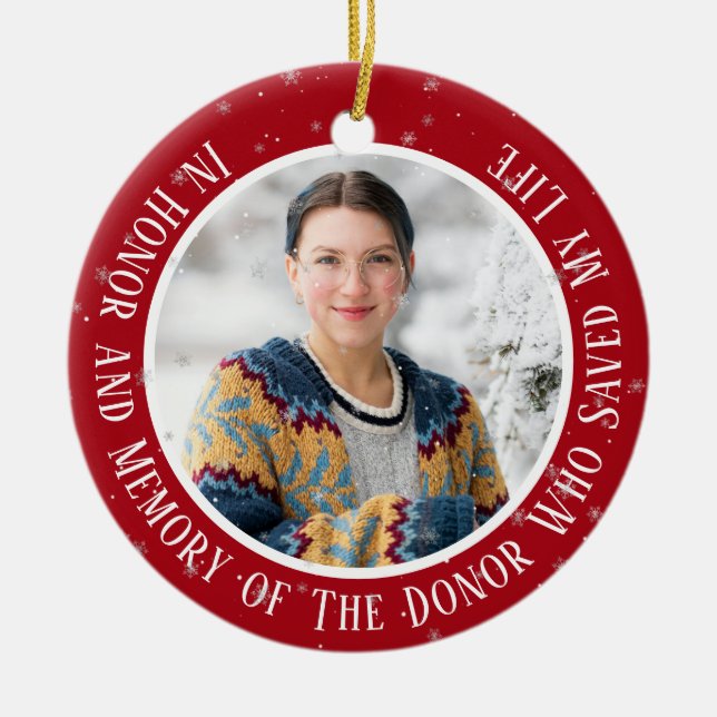 Till minne av min donator Transplant jul Ceramic Julgransprydnad Keramik (Framsidan)