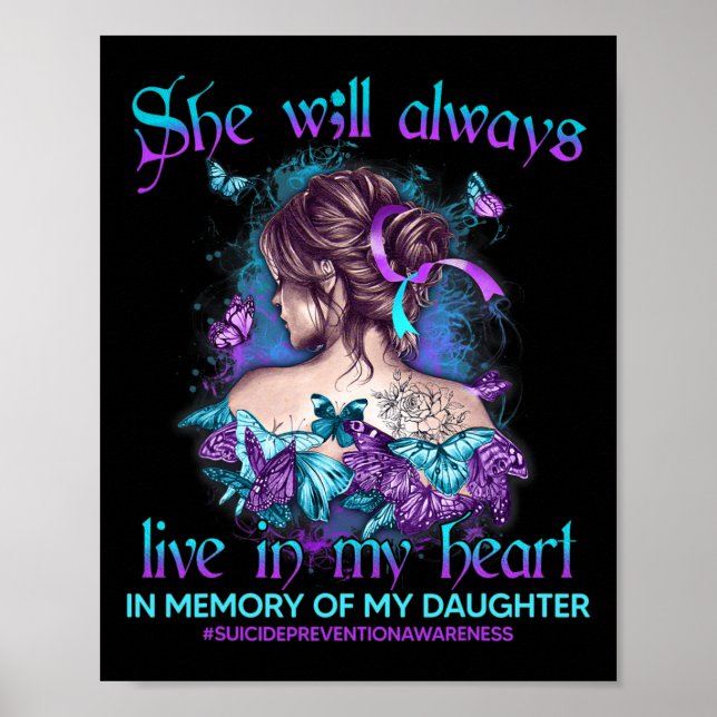 Till minne av min dotter Suicide Prevention Awaren Poster (Framsidan)