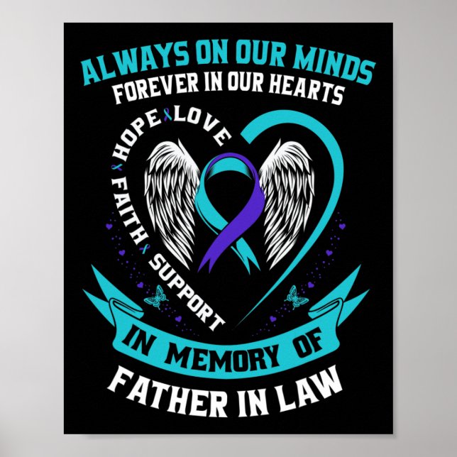Till minne av min Far i Lag Suicide Awareness Pr Poster (Framsidan)
