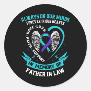 Till minne av min Far i Lag Suicide Awareness Pr Runt Klistermärke