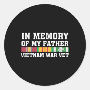 Till minne av min Far Vietnam Veteranfamilj Runt Klistermärke