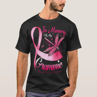 Till minne av min Grammie Dragonfly Breast Cancer T Shirt