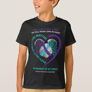 Till minne av min häftiga morbror Suicide Preventi T Shirt