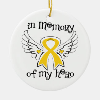Till minne av min Hero Angel Vingar Neuroblastoma Julgransprydnad Keramik