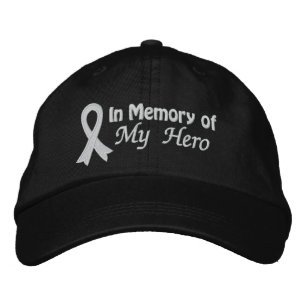 Till minne av min Hero - Lung Cancer Broderad Keps