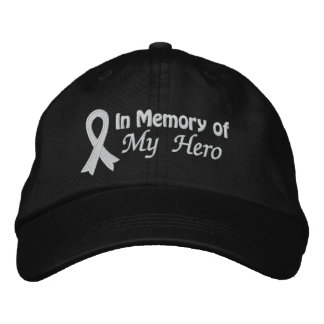 Till minne av min Hero - Lung Cancer Broderad Keps