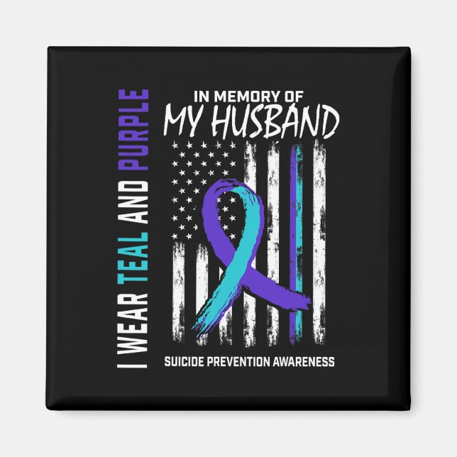 Till minne av min Husbyand Suicide Awareness Preve Magnet (Framsidan)