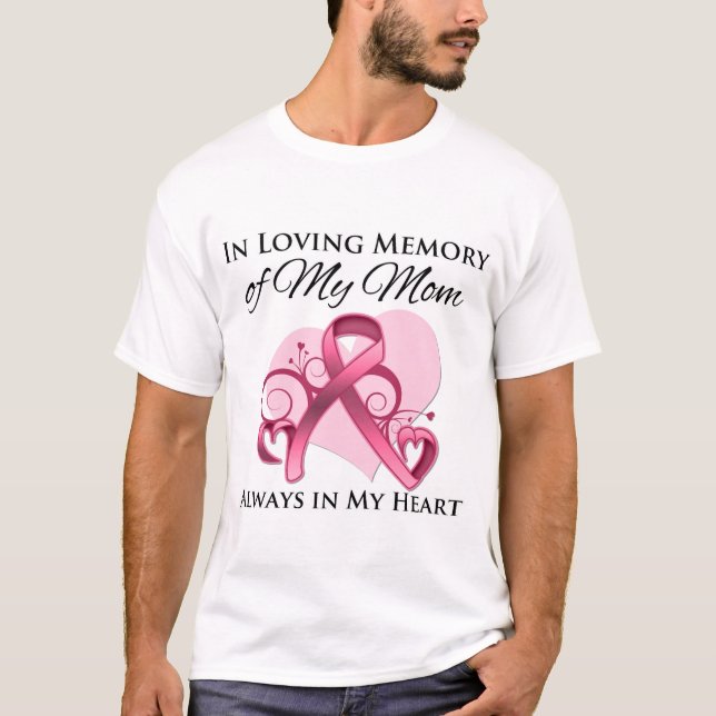 Till minne av min Mamma - bröstcancer Tee Shirt (Framsida)