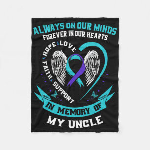 Till minne av min morbror Suicide Awareness Preven Fleecefilt