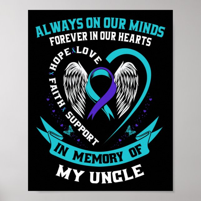 Till minne av min morbror Suicide Awareness Preven Poster (Framsidan)