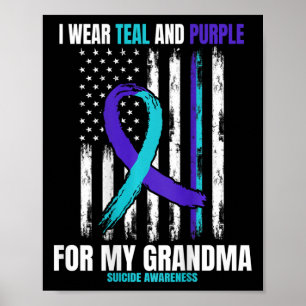Till minne av min mormor Suicide Awareness Flagga Poster