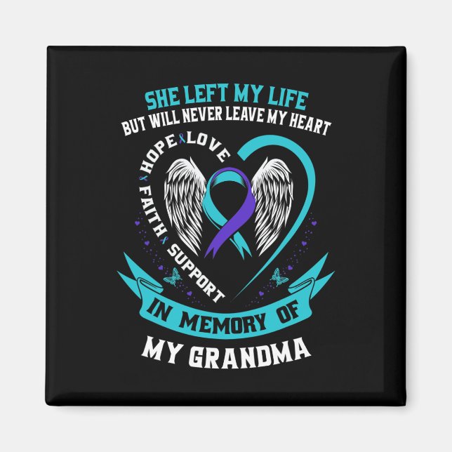 Till minne av min mormsuicide Awareness Memorial Magnet (Framsidan)
