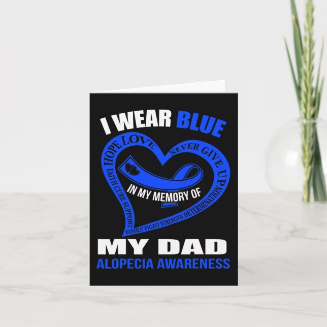 Till minne av min pappa ALOPECIA-MEDVETENHET  Kort (Framsida)