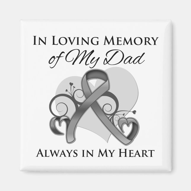 Till minne av min Pappa - hjärncancer Magnet (Framsidan)
