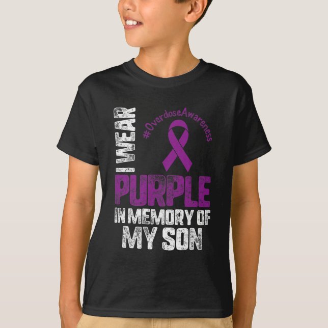 Till minne av min son - överdosering - medvetenhet t shirt (Framsida)