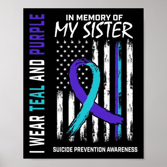 Till minne av min syster Suicide Awareness Prevent Poster (Framsidan)