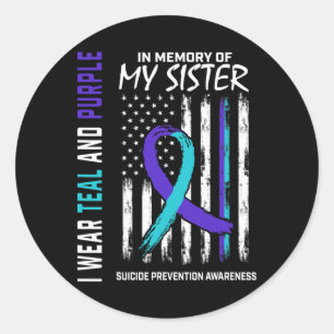 Till minne av min syster Suicide Awareness Prevent Runt Klistermärke