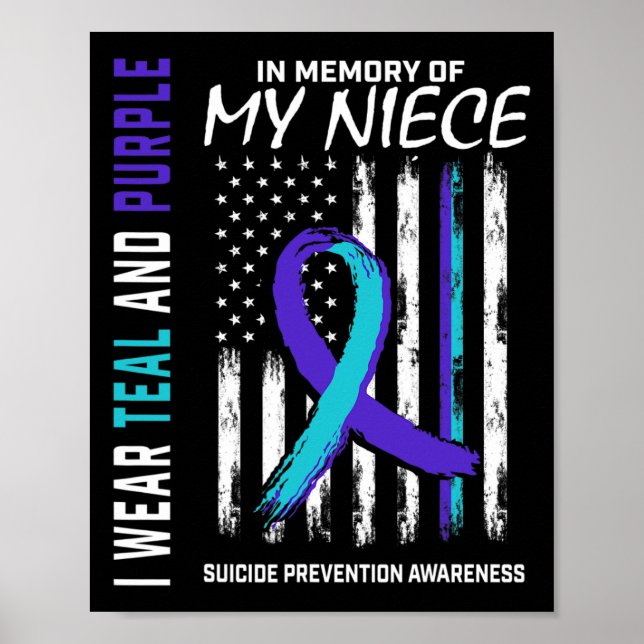 Till minne av min systerdotter Suicide Awareness P Poster (Framsidan)