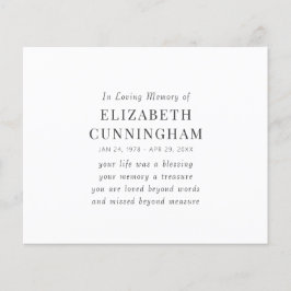 Till minne av, modern enkel minnescitat