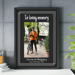 Till minne av Mörkt Grått Foto Begravning Poster