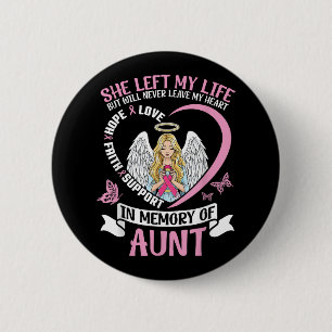 Till minne av Moster Breast Cancer Awareness Angel Knapp
