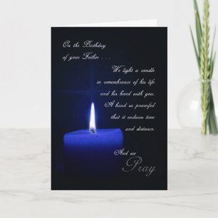 Till minne av Pappor Birthday Candle Kort