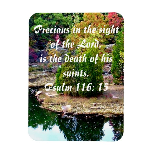 Till minne av Psalm 116:15 Magnet (Vertikal)