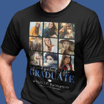 Till minne av Student Photo Collage T-Shirt<br><div class="desc">Personlig studenten t-shirt med en slitskiva på 9 bild i graden,  talesättet "stolt förälder till student",  deras namn,  skolår och klassår. Fototips: Skörd i dina foton till fyrkanter innan du laddar upp dem,  så att subjekt finns i mitten för bästa resultat.</div>
