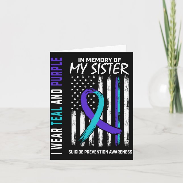 Till minne av syster Suicide Awareness Prevention Kort (Framsida)