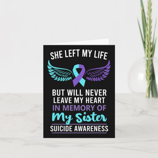 Till minne av syster Suicide Awareness Prevention  Kort (Framsida)