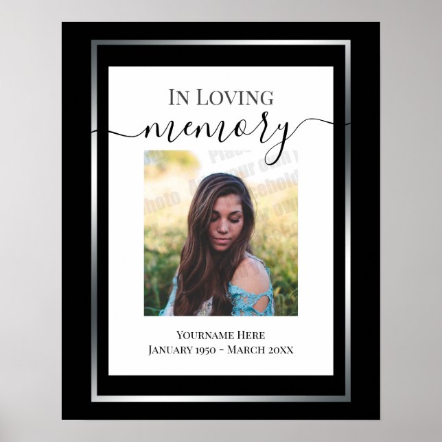 Till minne - Enkel fotoposters Poster (Framsidan)