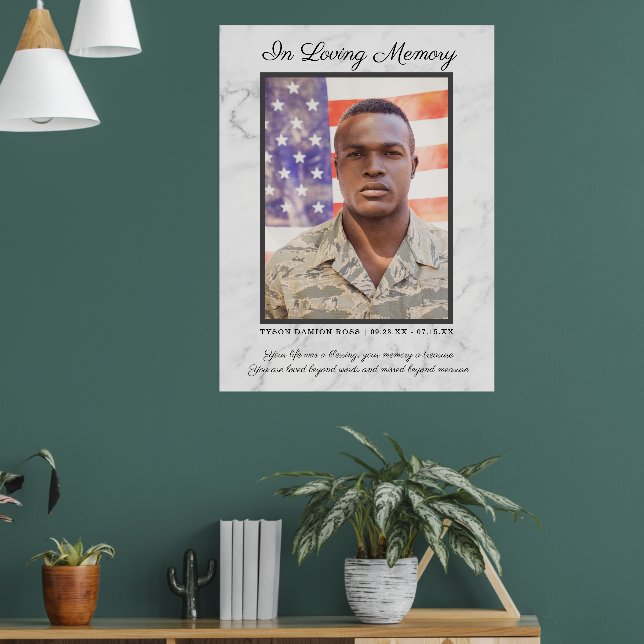 Till minne Foto Citat Begravning Minneshögtid Poster (Vardagsrum 1)