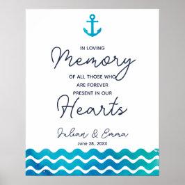 Till minne minnes nautiska vigsel ankare skylt