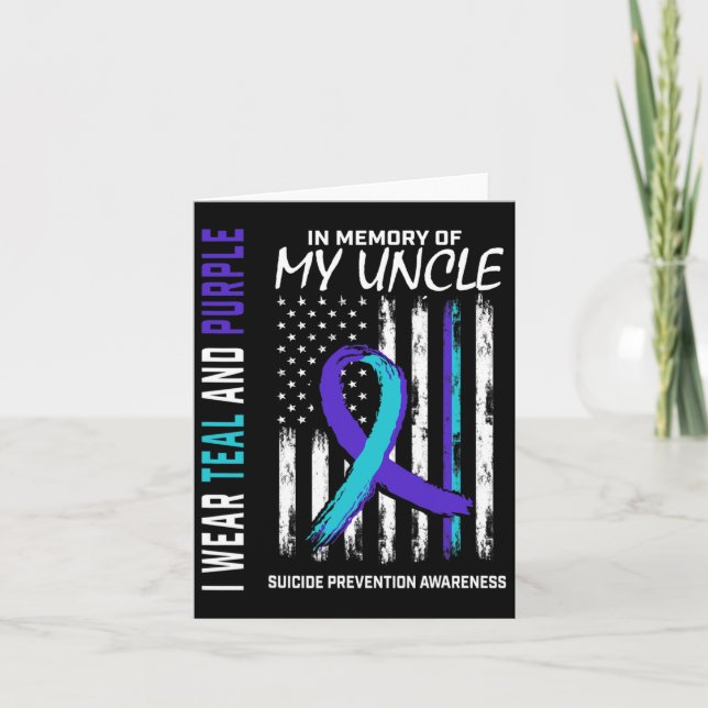 Till minnes av min farbror Suicide Awareness Preve Kort (Framsida)