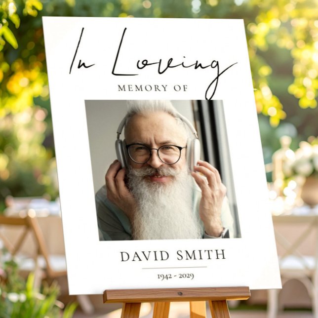 Till minnet av, minimalistisk fotot till farfar poster (In Loving Memory, Minimalist Photo for Grandpa Poster, Loss of Loved One)