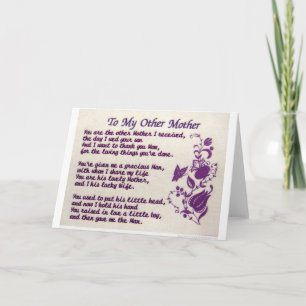 Till mitt andra Mor. Tack