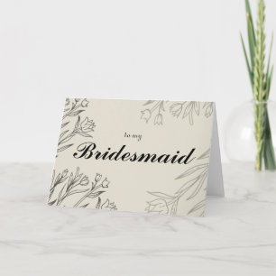 till mitt Bridesmaid-kort Kort