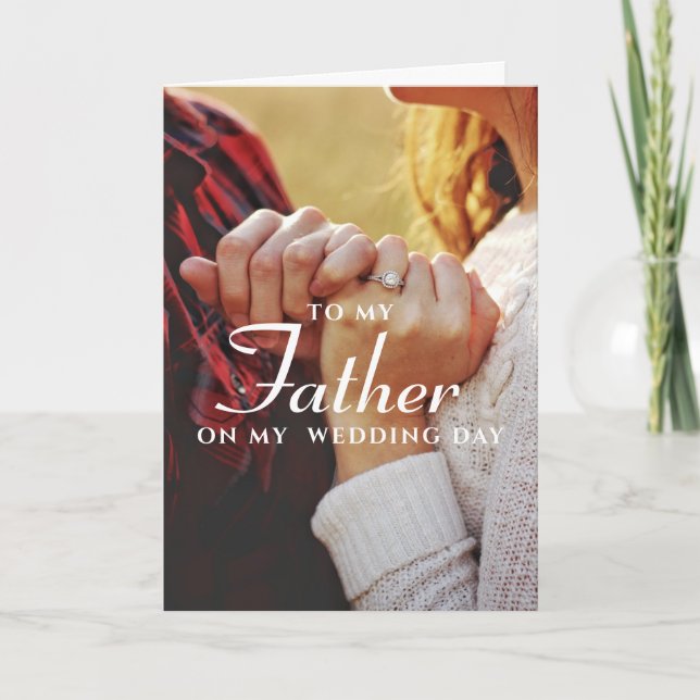 Till mitt Far, ett enkelt, minimalistiskt Bröllop- Kort (Framsida)