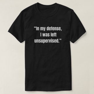 “Till mitt försvar, jag lämnades utan övervakning. T Shirt